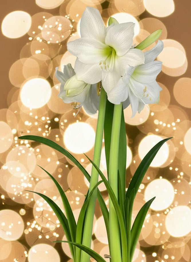 White flowering planted bulb in a pot Vancouver Island flower shop