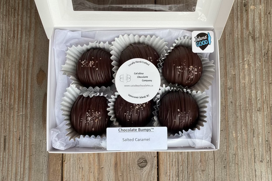 Vancouver Island made dark choclate with salted caramel